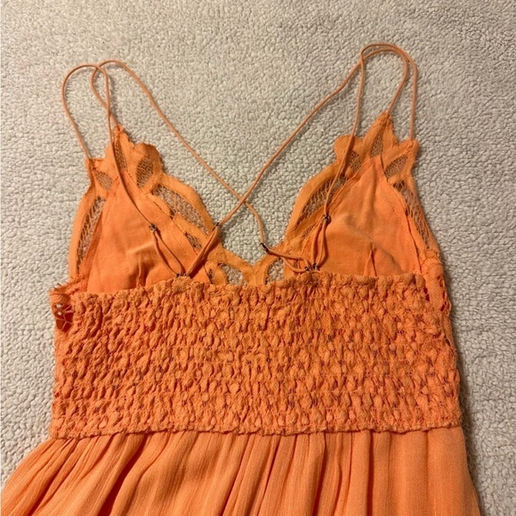 Free People Adella Maxi Slip Dress Coral Orange FP One - Picture 12 of 15